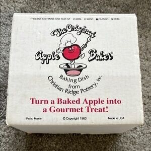 VINTAGE The Original Apple Baker baking dish Christian Ridge Pottery Maine 1983